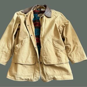 Woolrich Tan Barn Jacket with Brown Collar